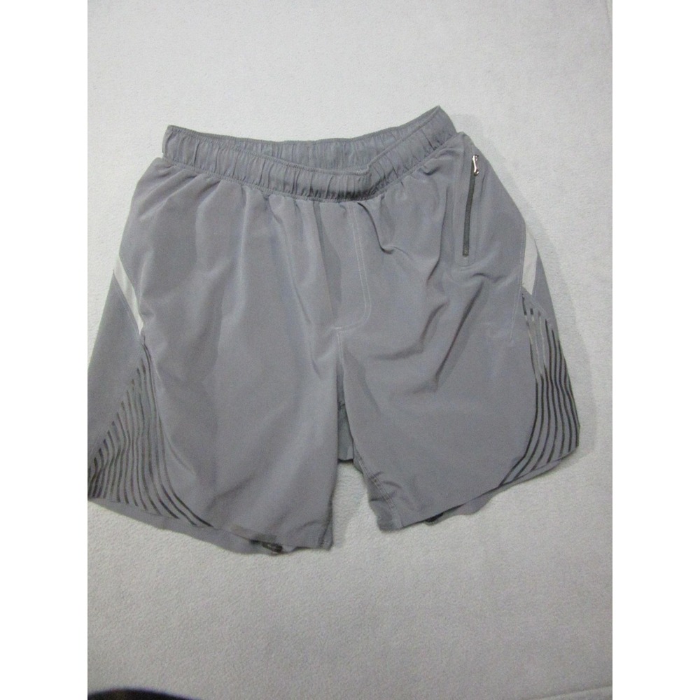 Lululemon Athletic Shorts Mens 28 Gray Excellent Reflective Zip Pocket Training